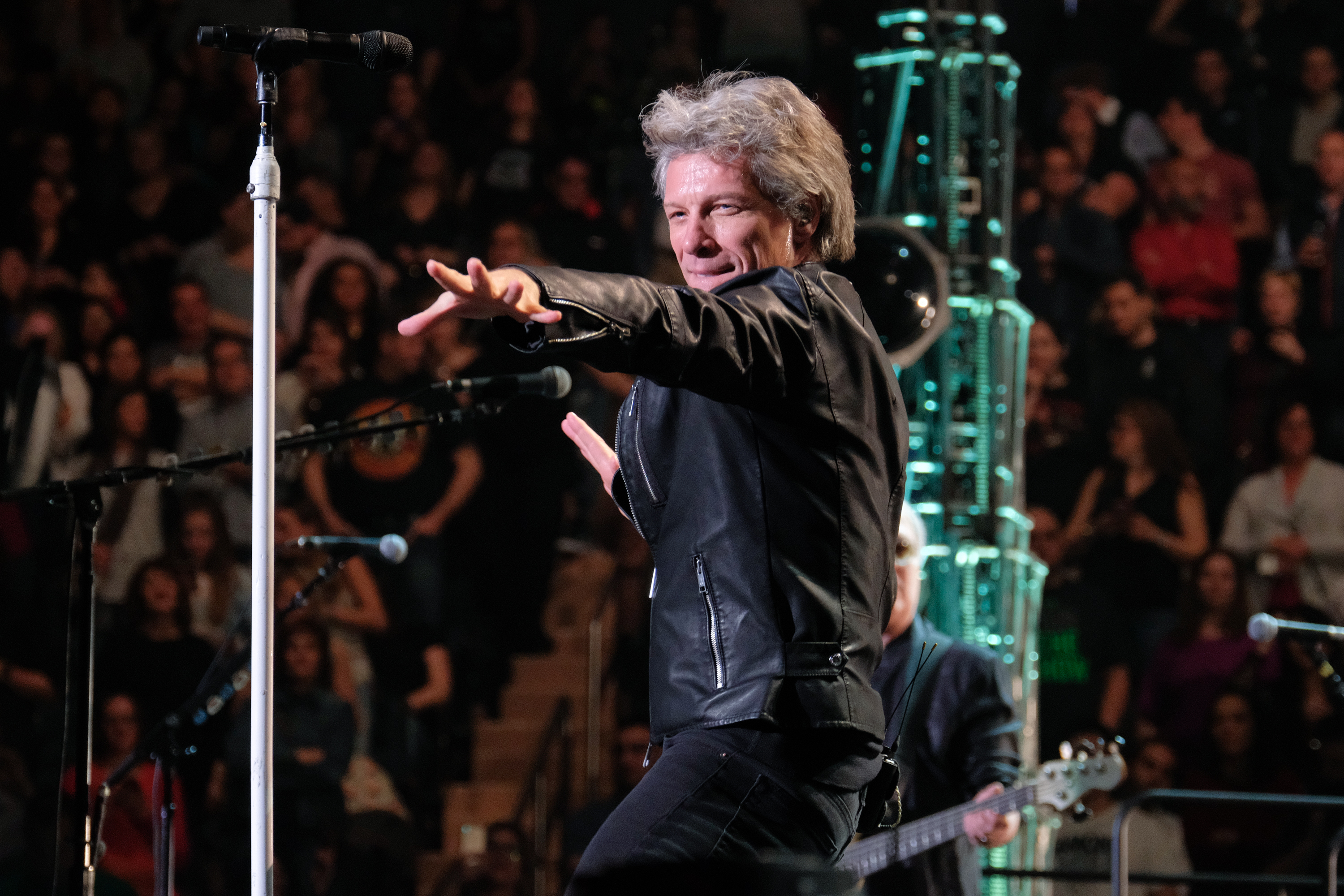 NEW YORK, NY - APRIL 13: Musician Jon Bon Jovi of the band Bon Jovi performs live on stage for the 'This House Is Not For Sale' Tour 2017 at Madison Square Garden on April 13, 2017 in New York City. (Photo by Matthew Eisman/Getty Images)
