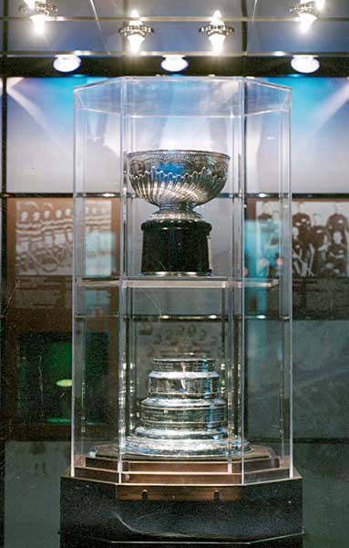 Stanley Cup Bands On Display HHOF