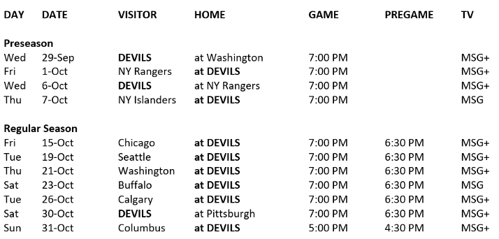 NJ Devils 2021-22 schedule released: When they play Kraken, Rangers