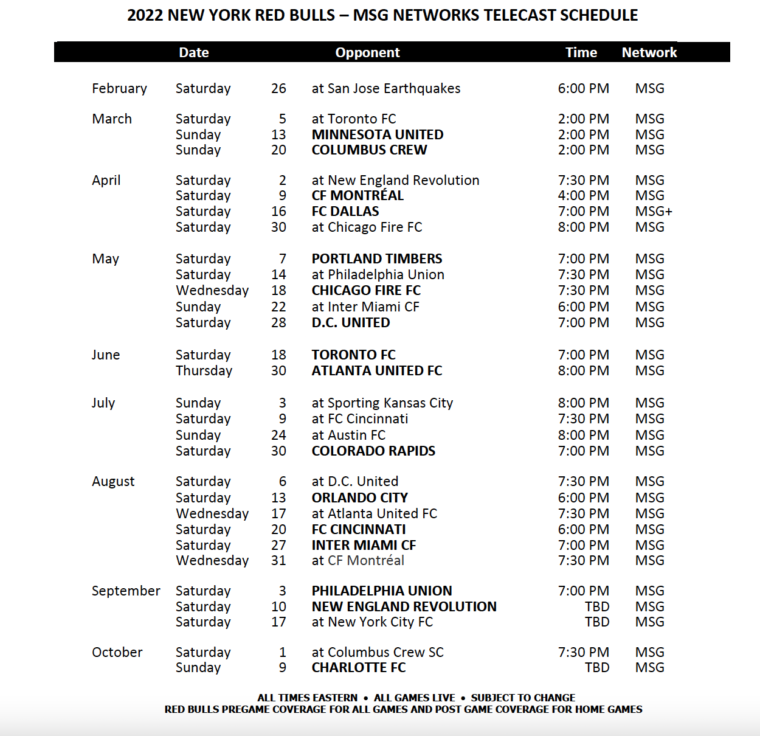 msg-networks-announces-2022-new-york-red-bulls-telecast-schedule